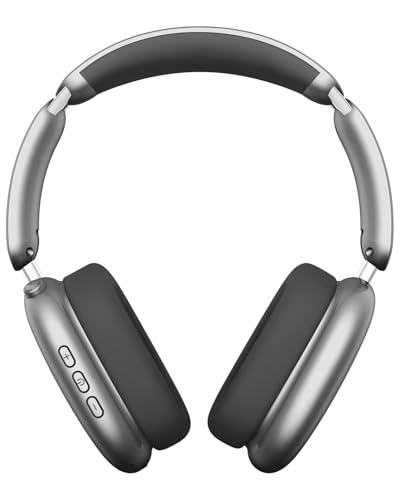 Image of Wentronic Y02 Active Noise Cancelling Headphones, Wireless Over-Ear Bluetooth 5.4 Headphones with Microphone, 60H Playtime, Hi-Res Audio, Big Bass, Foldable Lightweight for Travel Home Office, Grey