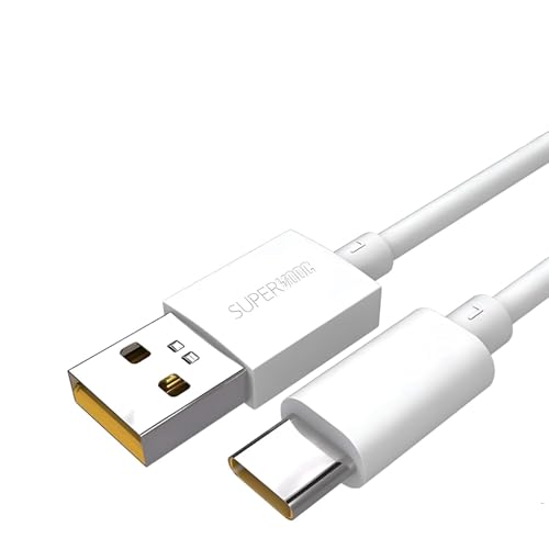 Image of NISHTECH Fast Charger Type C Cable SuperVooc Charging Data Cable for Oppo Charger Realme 12 pro plus /11 pro plus /10 /9 Pro /Narzo 60 Pro /60 /50 /50 pro /30 65W Superdart Dart, Quick Charge (White)