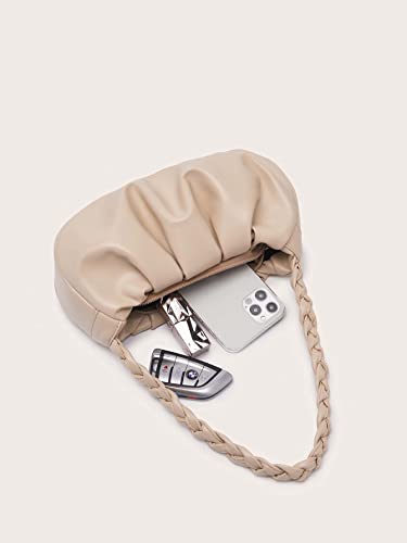 Verdusa Women's Pleated PU Leather Shoulder Bags Clutch Handbag with Braided Handles4