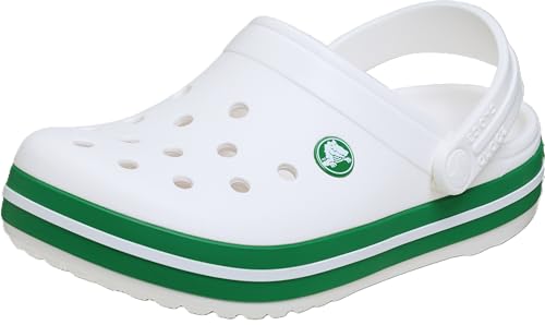 Crocs Unisex Kinder Crocband Clog T Clog, White/Green Ivy, 22/23 EU