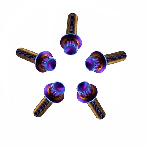 Image of Rison Titanium M7 Titanium Split Rim Bolts for 3pc /2pc Wheels (M7x24mm, Burnt Blue)