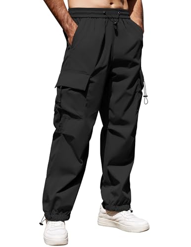 COOFANDY Men's Baggy Cargo Pants Trendy Casual Parachute Pant Loose Fit Harem Joggers with Pockets2