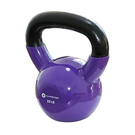 GYMENIST Iron Exercise Kettlebell, Vinyl Coated, Fitness Body Workout Equipment Kettle Bell, Choose Your Weight Size