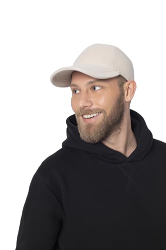 HATSQUARE Wool Blend Baseball Cap Unisex Sports Cap Men Winter Hat Adjustable Cap - Beige