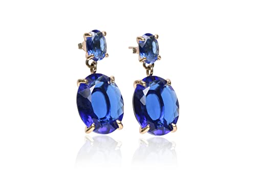 Boucles d'oreilles saphir artisan légères pour oreilles sensibles