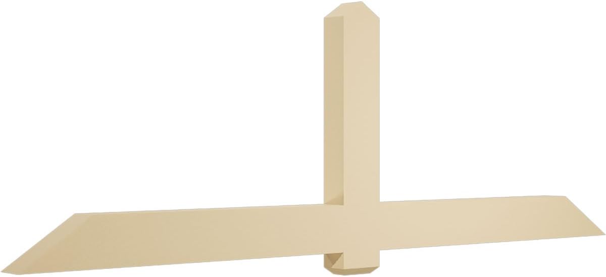 96"W x 32"H x 4"D x 6"F, 8/12 Pitch, Eugene Signature Urethane Gable Bracket, Primed Tan