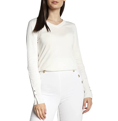 Manica lunga Guess Jeans da Donna Guess Gena VN LS Swtr Maglione Maglione, Bianco, XL