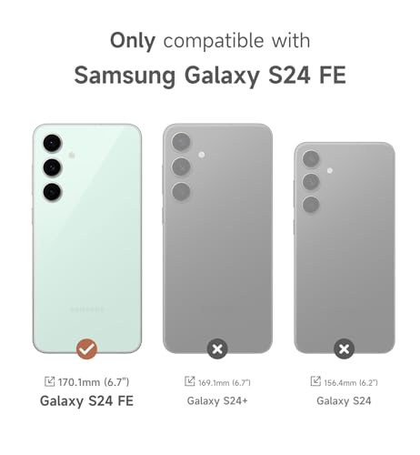 Image of SURITCH for Samsung Galaxy S24 FE Phone Case, Magnetic Protective Cover with Camera Cover & Adjustable Metal Kickstand for Galaxy S24 FE -Lake Green