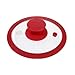 GRÄWE Couvercle en verre avec bord en silicone vert ou rouge nouvelle génération, Rot, 14 cm