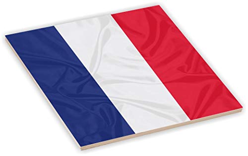 Sam Sandor 4 Inch Ceramic Tile Art - France Flag