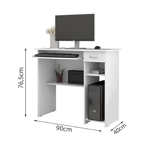 Mesa para Computador Viena 1 gaveta Space cor Malbec - Jm Casa dos Móveis