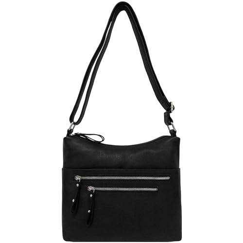 Great American Leatherworks 100% Granada Leather Double Top Zip Shoulder, Black