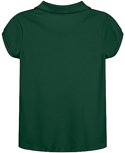 Image of Nautica Girls' School Uniform Short Sleeve Polo Shirt, Button Closure, Soft Pique Fabric