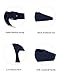 Coutgo Womens Kitten Low Heels Closed Pointed Toe Ankle Buckle Strap Pumps Suede Dress Wedding Shoes, Navy Blue, Size 6.5