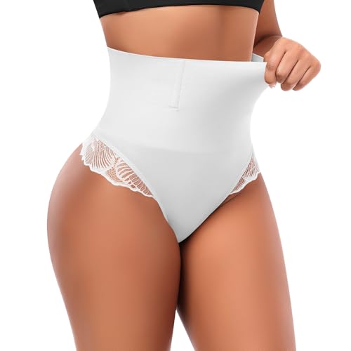 Image of Werena Tummy Control Thong Shapewear for Women High Waisted Body Shaper Panties Shaping Thong Girdle Underwear