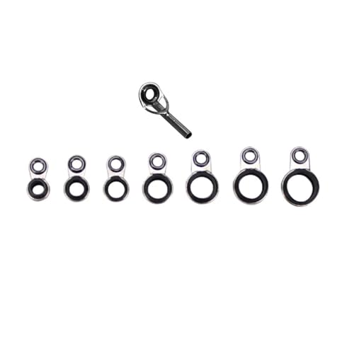 Xinsheinelry Fishing Rod Guide Rings Rod Tip Replacement Fishing Guide Rings for Rod Ceramic Profession Fishing Rod Guides Repair Set