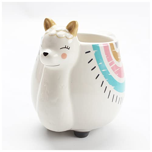 RUHEN Taza de Viaje de cerámica con diseño de Animales, Creativa, Pintada a Mano, en 3D, con asa.