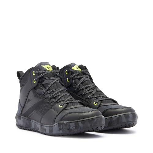 Dainese   Suburb D WP Shoes, Zapatos Impermeables para Moto, Hombre, Negro/Camuflaje/Amarillo Ácido, 44