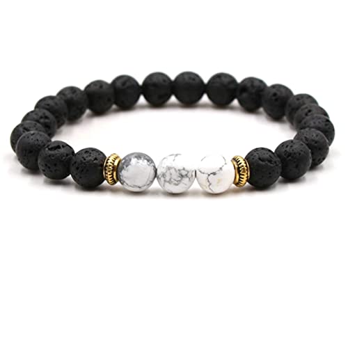 Bracelet diffuseur de lave WXKAGF 8mm - Gourmette extensible 19cm