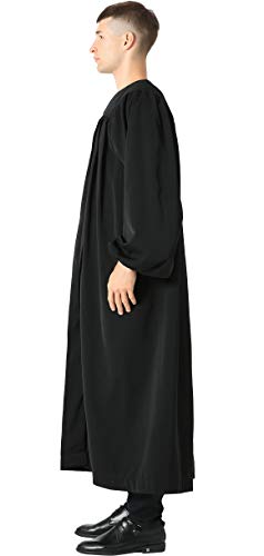 IvyRobes Unisex Premium Matte Black Baptismal Robe with Weighted Hem2