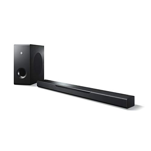 Yamaha MusicCast BAR 400 Sound Bar (Schlanke Soundleiste mit Subwoofer - die perfekte Ergänzung zur Heimkino-Anlage – Kompatibel mit Amazon Alexa Sprachsteuerung) schwarz