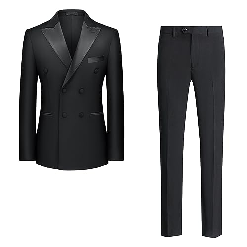 Double Breasted Jacket (Top + Pants) Ball Party Men's Suit Jacket Wedding Reception Formal Wear2