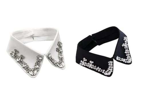 TRIXES Faux Col Strass – Collier Diamante – Déguisement Halloween – Accessoire Applique Collier Détachable