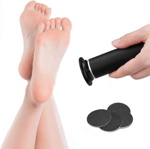 Powerful Electric Callus Remover with 60pcs Sandpaper Disk Speed Adjustable (Black) … (black)