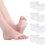 Smilcloud 4 Paar Silikon Fußpolster Mittelfuß Pads Fußballen Metatarsal Gel Vorfußpolster für Metatarsalgie Neurom, Schwielen, Blasen und Vorfußschmerzen