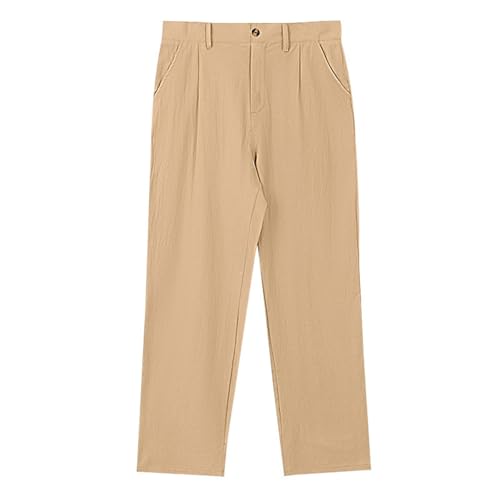 Men's Casual Pants Slim Fit Stylish Solid Color Breathable Trousers for Daily Wear and Leisure