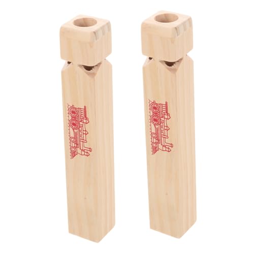 CONGARTENO 2個 木製汽笛おもちゃ 向け音鳴るホイッスル 電車型楽器 創造力促進 素材使用 簡単操作で爽やかな音色発生 教育用遊具