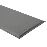 GOOFCXO 2 x 5 FT Anti Fatigue Mats Industrial 15/16 Inch Thick Soft Sponge Ergonomic Mat Durable Heavy Duty Diamond Plate for Standing Non Slip Industrial Grade Floor Mat for Leg & Back Pain (Gray)