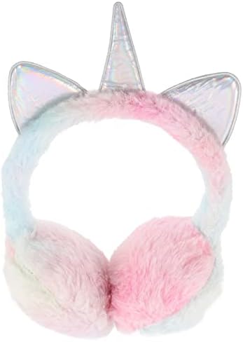 Amosfun Cat Ear Muffs Plush Earmuffs Sequin Winter Warm Earmuffs Animal Ear Covers Warmers Headwear for Kids Girls