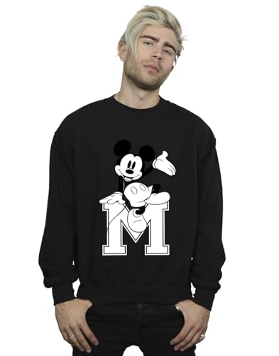 Image of Disney Men's Mickey Mouse M Sitting Sweatshirt Black XXXXX-Large