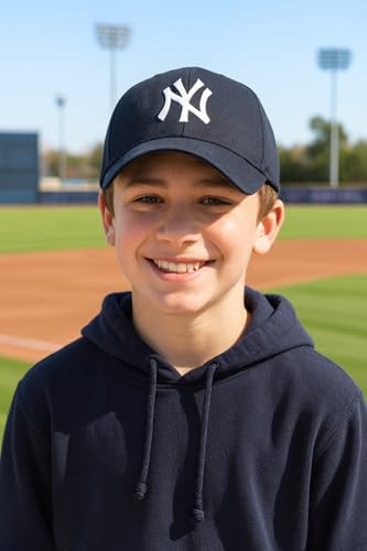 Gorra deportiva para niños New York ajustable azul miniatura 4