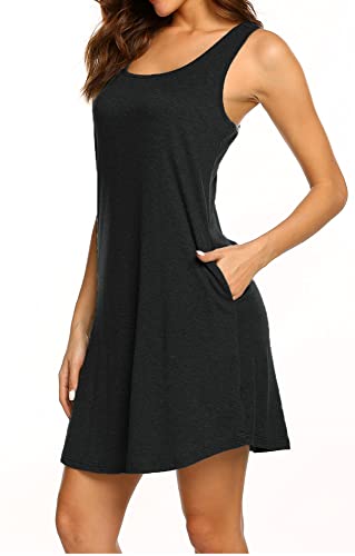 LuckyMore Womens Casual Scoop Neck Sleeveless Racerback Tunic Dress with Pockets3