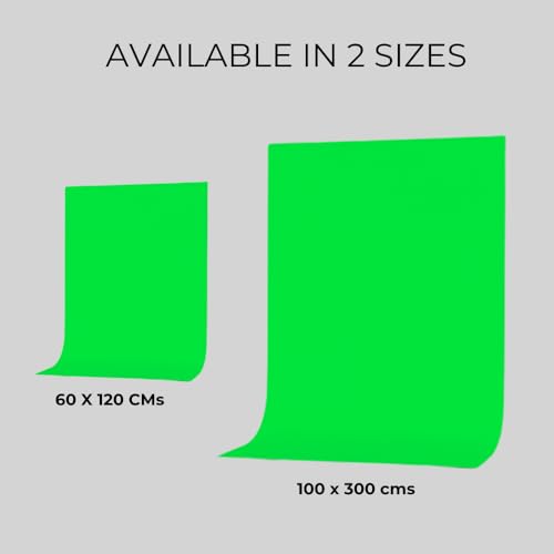 Image of SMILEDRIVE PVC Green Screen Backdrop, 60 x 120 cm | Wrinkle-Free, Chroma Key Sheet, Waterproof, For Streaming, Video Calls, Photography