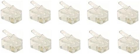 RJ9 Modular Plug (4/4, Telephone Handset Cord Connector) 4P4C, Pack of 10