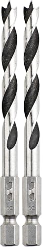 kwb Mèches à bois Ø 3 mm avec tige hexagonale 1/4" et spirales polies pour des perçages précis (Lot de 2)