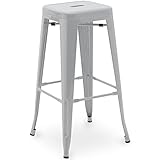Gris clair Iconik Interior Tolix Style Tabouret de Bar – Style Industriel – Acier – 76 cm – Stylix Gris Clair