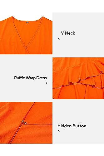 Image of ULTRANICE Womens Summer Dresses Floral V Neck Ruffled Hem Spaghetti Spring Casual Beach Outfits Flowy Wrap Sun Dress