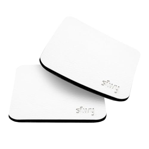 silwy® Metall-Nano-Gel-Pads White in Leder-Optik für standsichere und rutschfeste Magnet-Gläser...