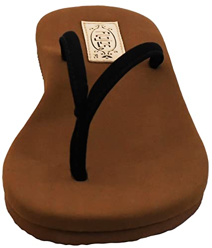 Flojos Women's Fiesta Flip Flops, Black Brown, 10 M Us #TOP3