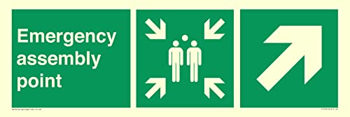 Panneau de signalisation d'urgence flèche haut droite 600x200 mm sécuriser couloir L62