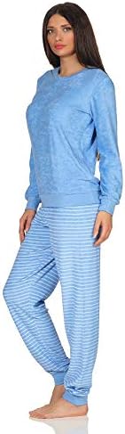Dames badstof pyjama pyjama met manchetten en zoete dier applicatie - 202 201 13 112