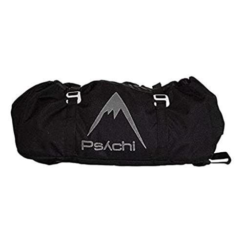 Psychi Rock Climbing Rope Bag | Lead Climbing Bag with Cover Ground Sheet Storage & Zip Pocket and Backpack Adjustable Carry Straps | Multiple Colour Options (Black)
