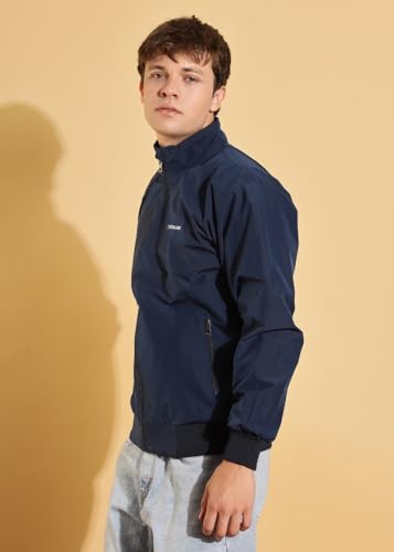 Image of Dollar Men's Polyester Solid Windcheater Jacket With Zipper Pockets