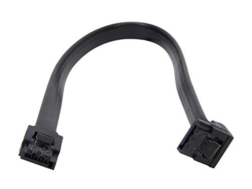 Nippon Labs 10-Inch SATA Cable - Locking Latch 90 To 180 Degree Black