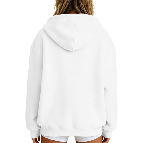 HswsEJ 3 Quarter Zip Pullover Women Fleece Pullover Oversized Hoodies - image 2