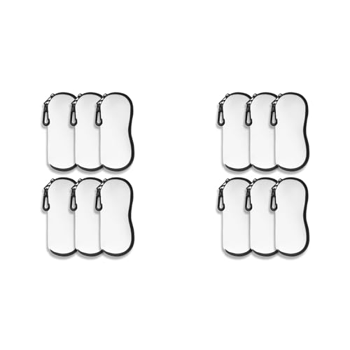 ALFYRCFT Conjunto de estojo de óculos de sol de sublimação, estojo de óculos de sol de neoprene macio para sublimação em branco, estojo de óculos de sol, 12 peças